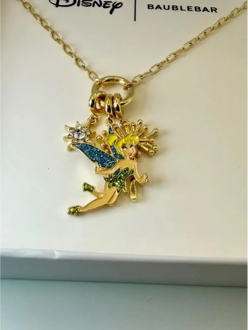 BaubleBar Tinker bell Disney Necklace NIB